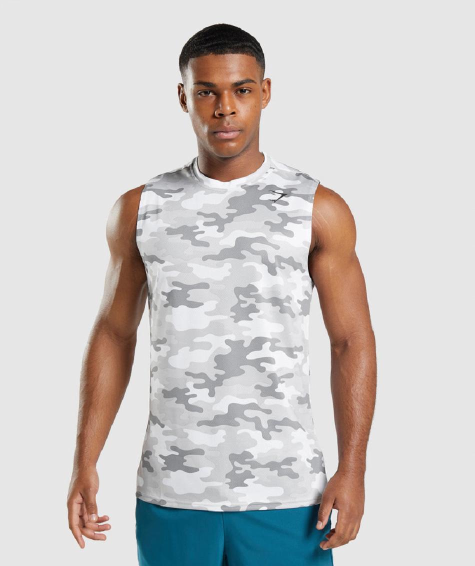 Camiseta Tirantes Gymshark Arrival Sin Manga Hombre Gris Claro | CO 3212FDN